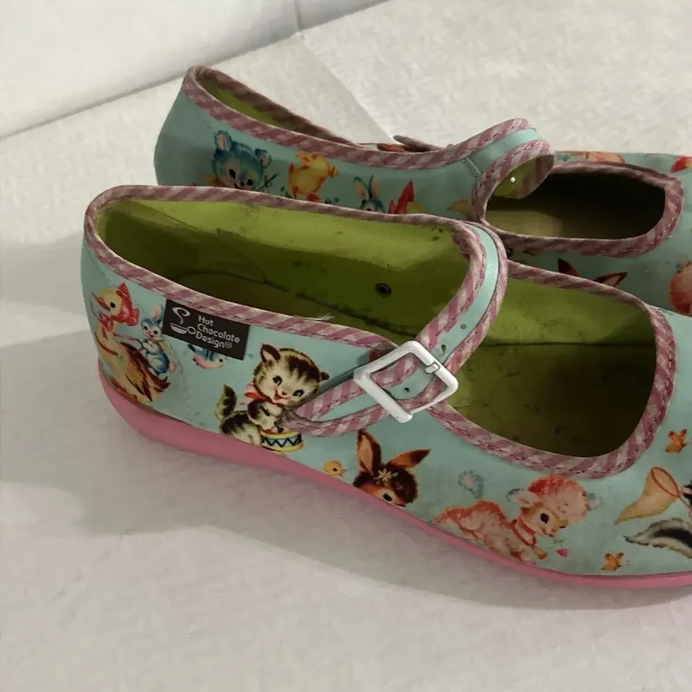 Hot chocolate Design Flat Shoes Size 37 Size 7 Mary Jane’s Vegan Friendly